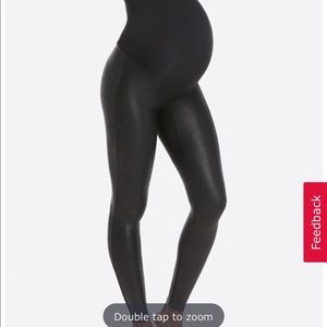 Spanx Mama Faux Leather Leggings- maternity